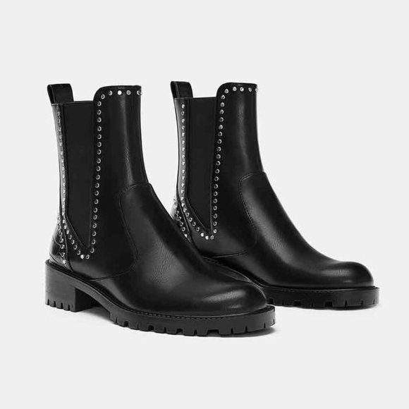 Zara Shoes Zara Black Studded Chelsea Boots Poshmark